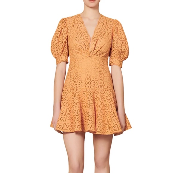 Kendal Broderie Anglaise V-Neck Dress - Picture 1 of 3